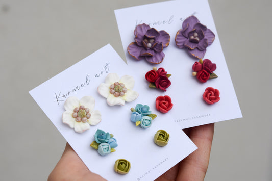 Floral Stud set | Garden mix