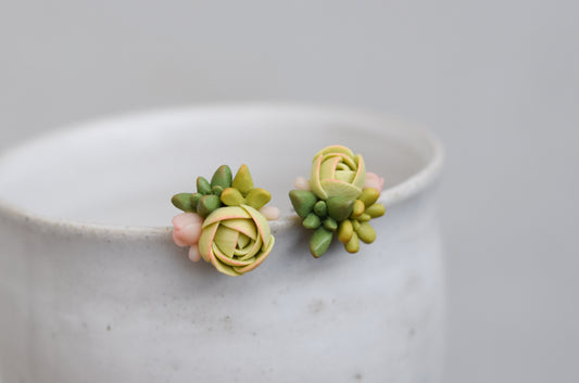 Succulent Earrings | Lime