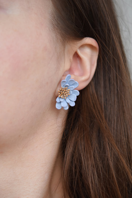 Garden Floral Studs | Pastel Blue