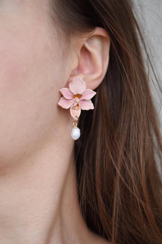 Orchid Stud Earrings | Pastel