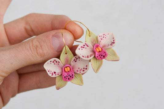 Orchid Hoop Earrings | Tropical