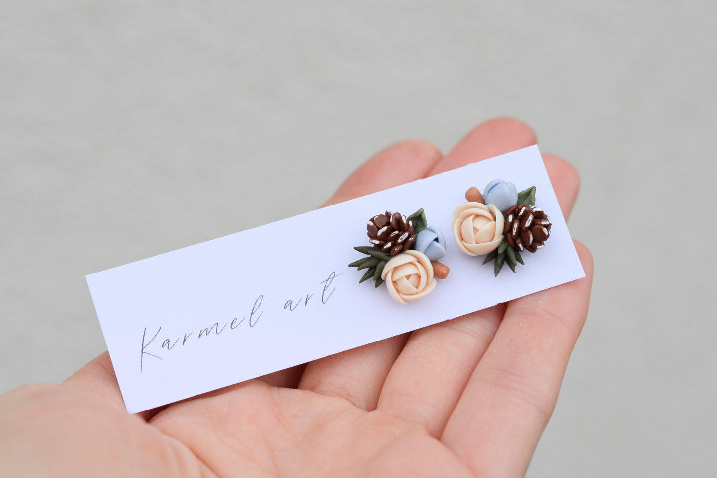 Christmas Earrings | Holly Berry Studs