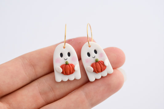 Autumn Earrings | Pumpkin Ghosts