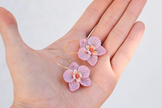 Orchid Hoop Earrings | Fuchsia
