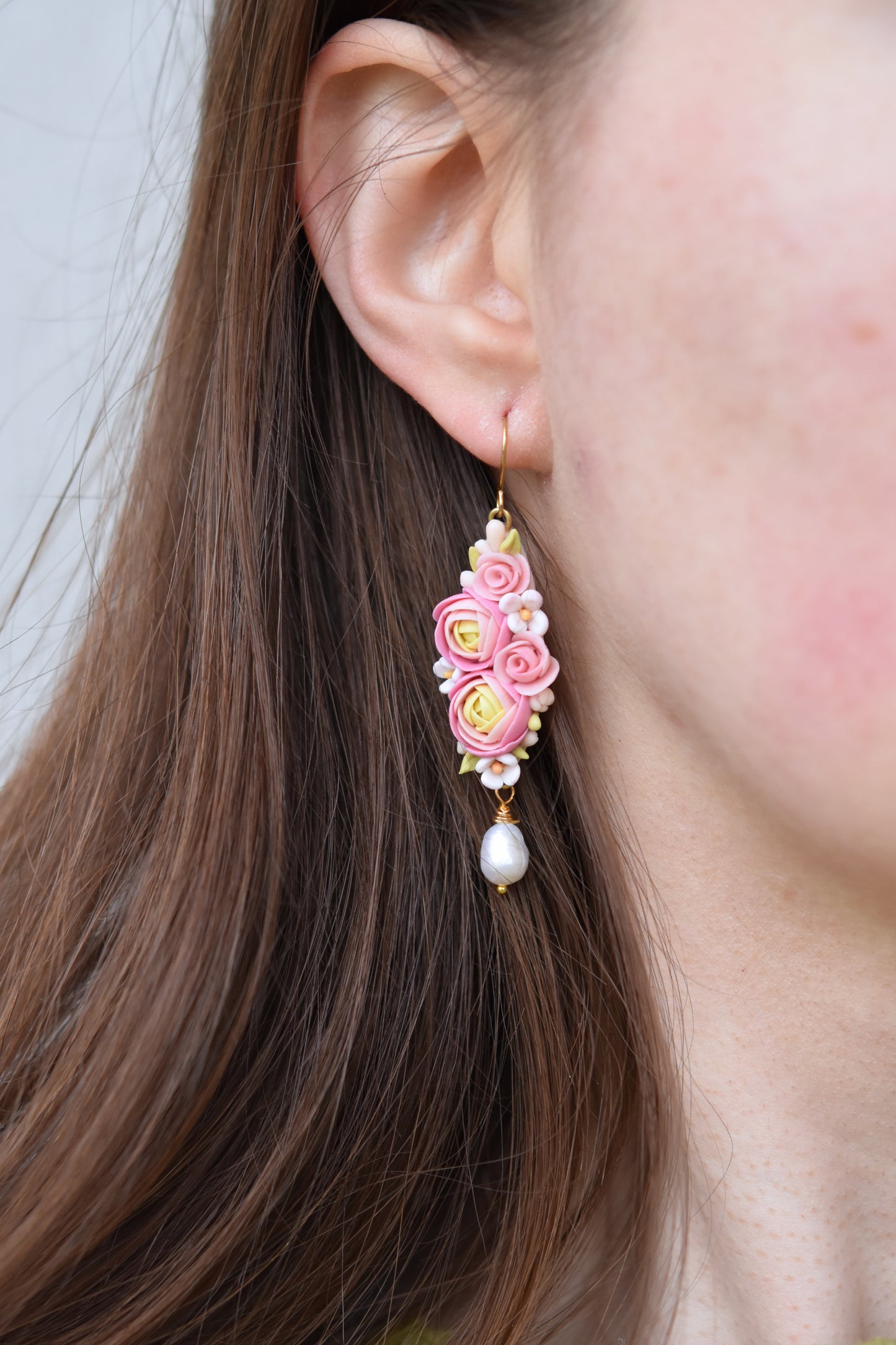 Teardrop Floral Earrings | Peonies