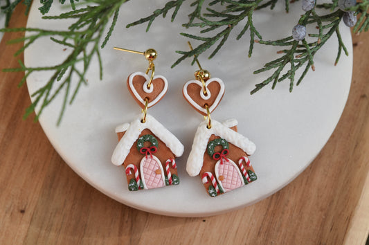 Christmas Earrings | Gingerbread house