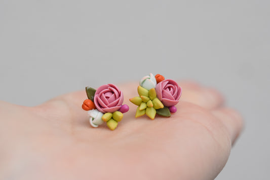 Succulent Earrings | Pink Bloom