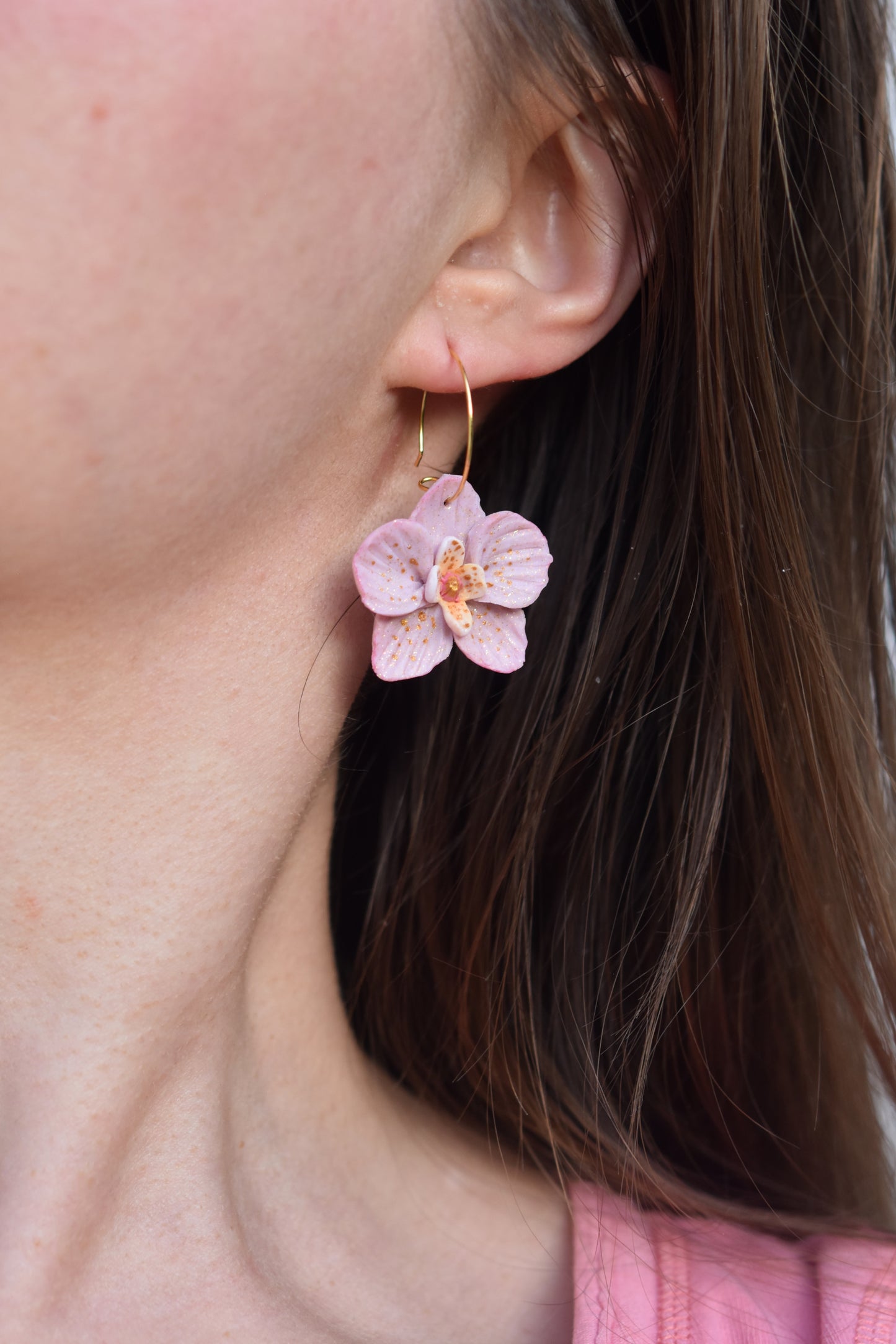 Orchid Hoop Earrings | Fuchsia