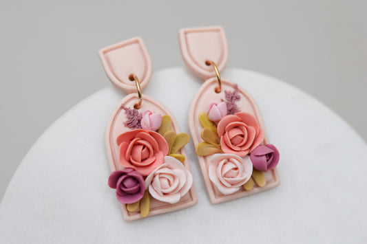 Floral Earrings | Vintage Rose