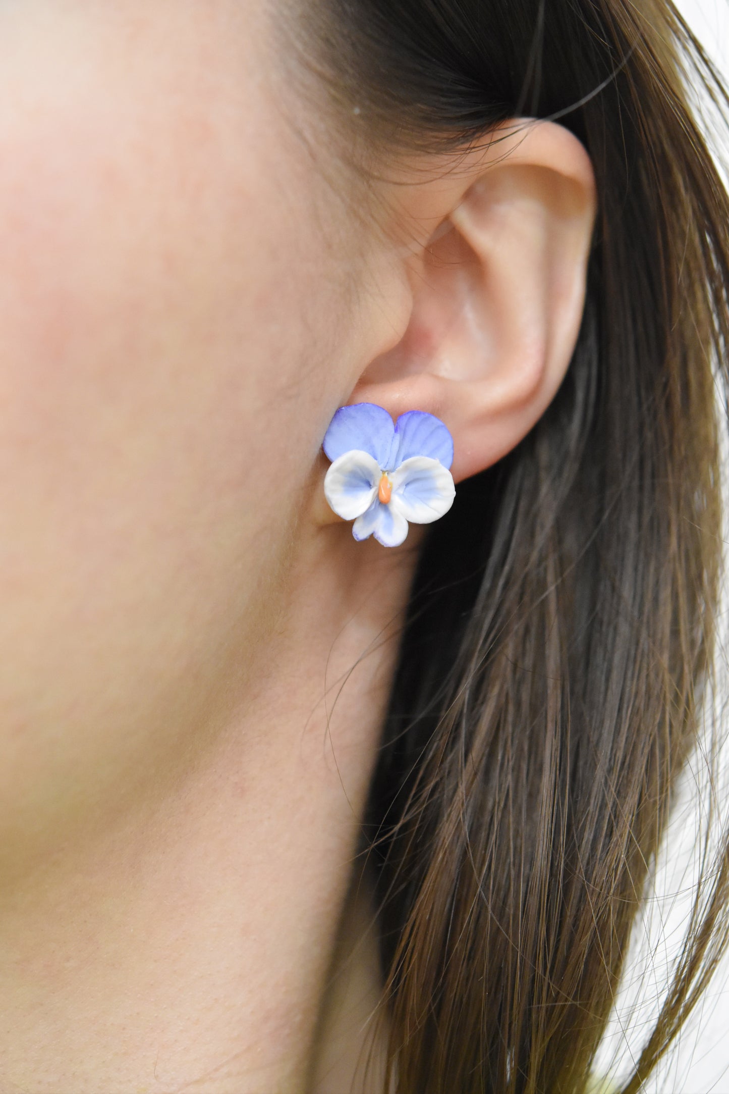 Pansy Stud Earrings | Soft Blue