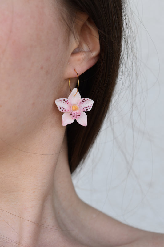 Orchid Hoop Earrings | Pastel