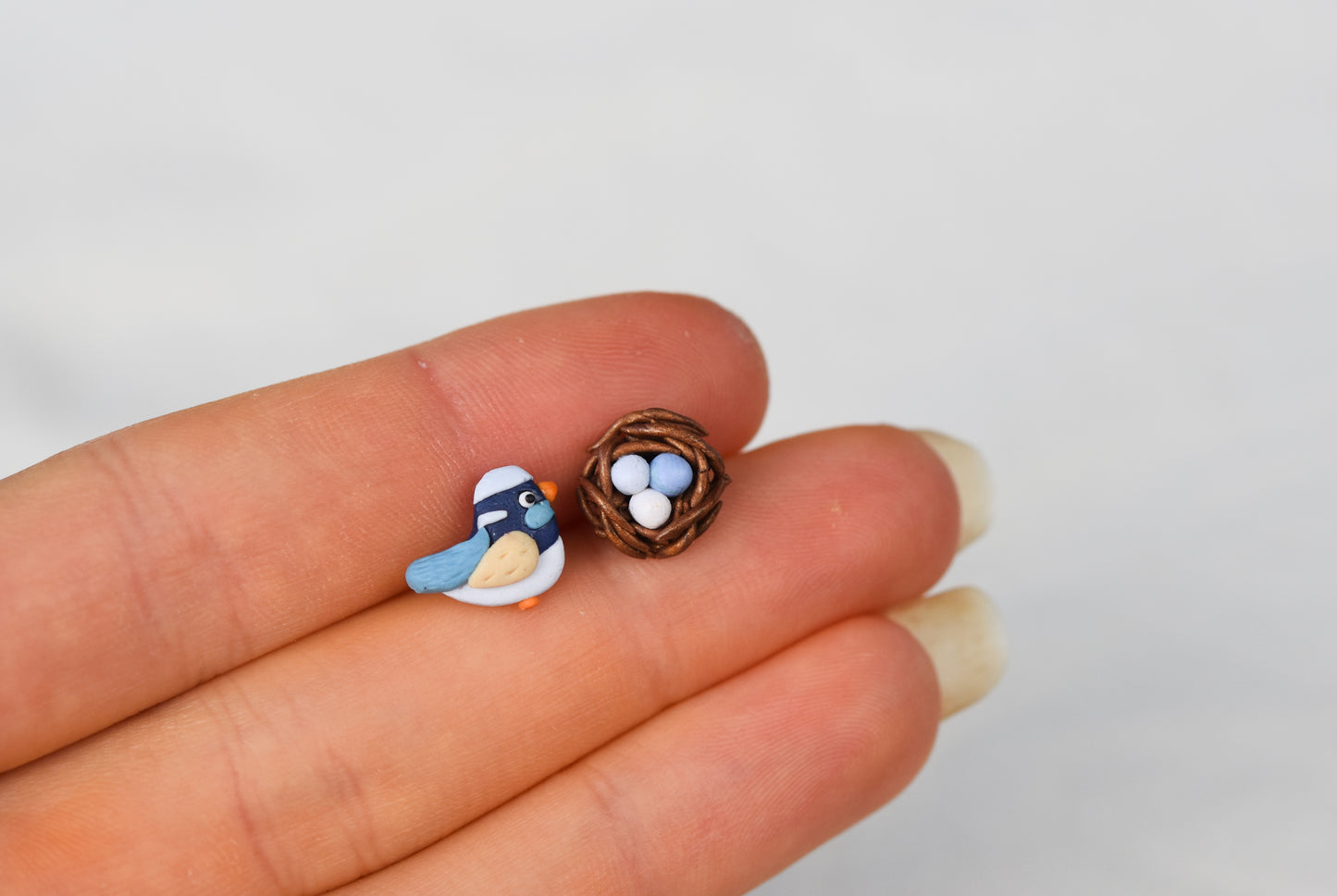 Bird and nest Studs Earrings