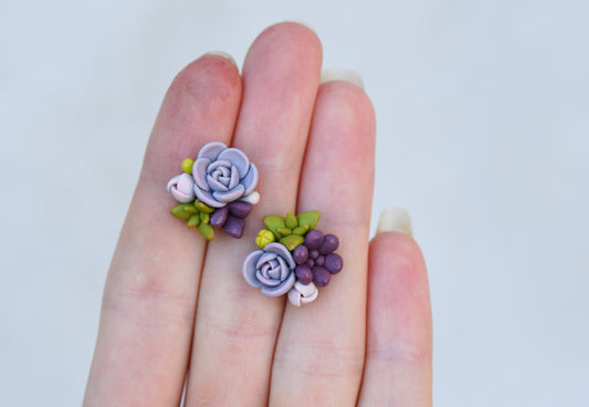 Succulent Earrings | Amethyst