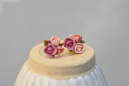 Garden Floral Studs | Dusty Rose