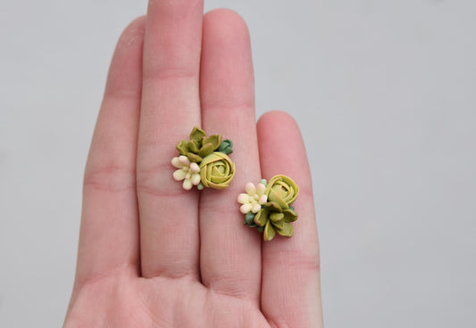Succulent Earrings | Sage Green
