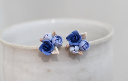 Garden Floral Studs | Navy