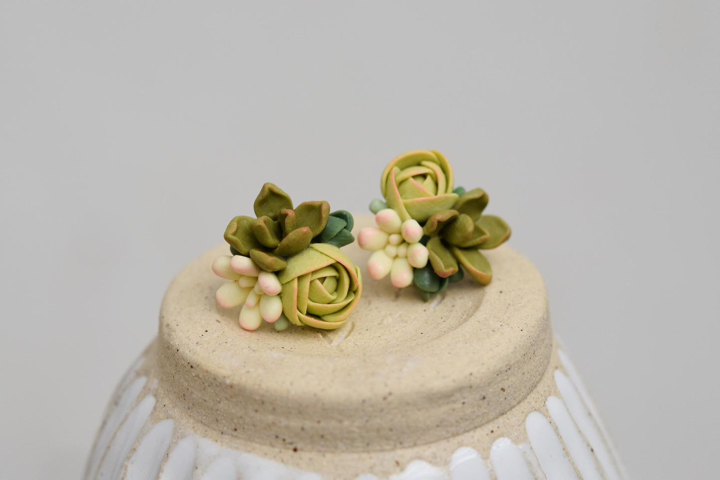 Succulent Earrings | Sage Green