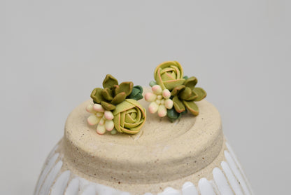 Succulent Earrings | Sage Green