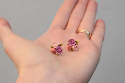 Garden Floral Studs | Dusty Rose