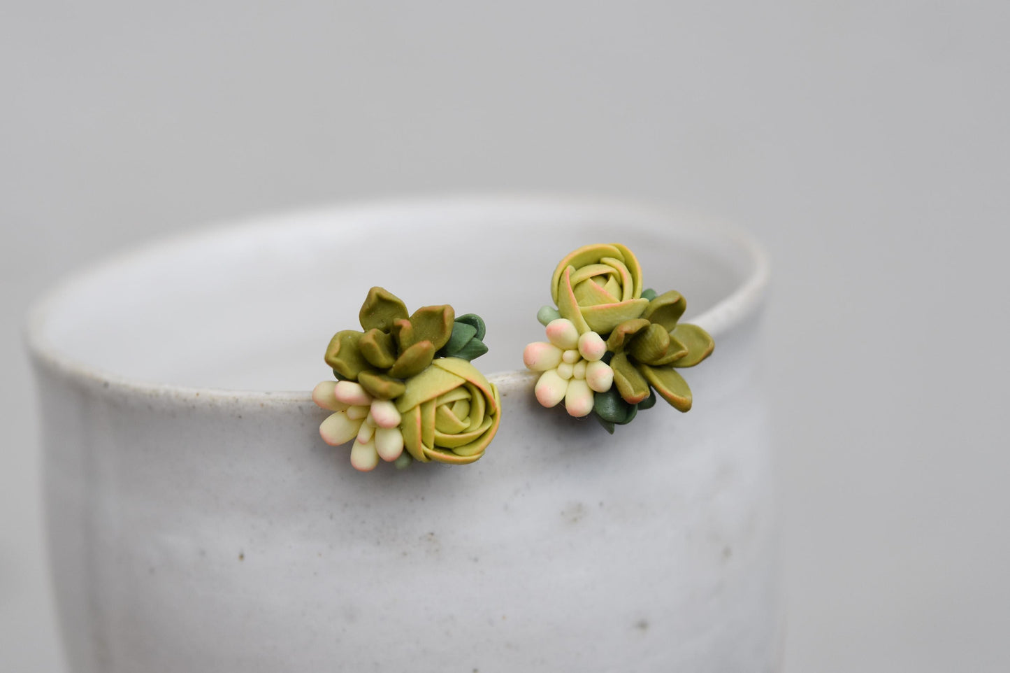 Succulent Earrings | Sage Green