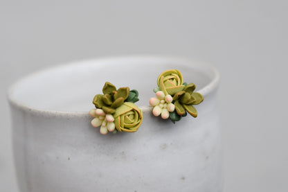 Succulent Earrings | Sage Green