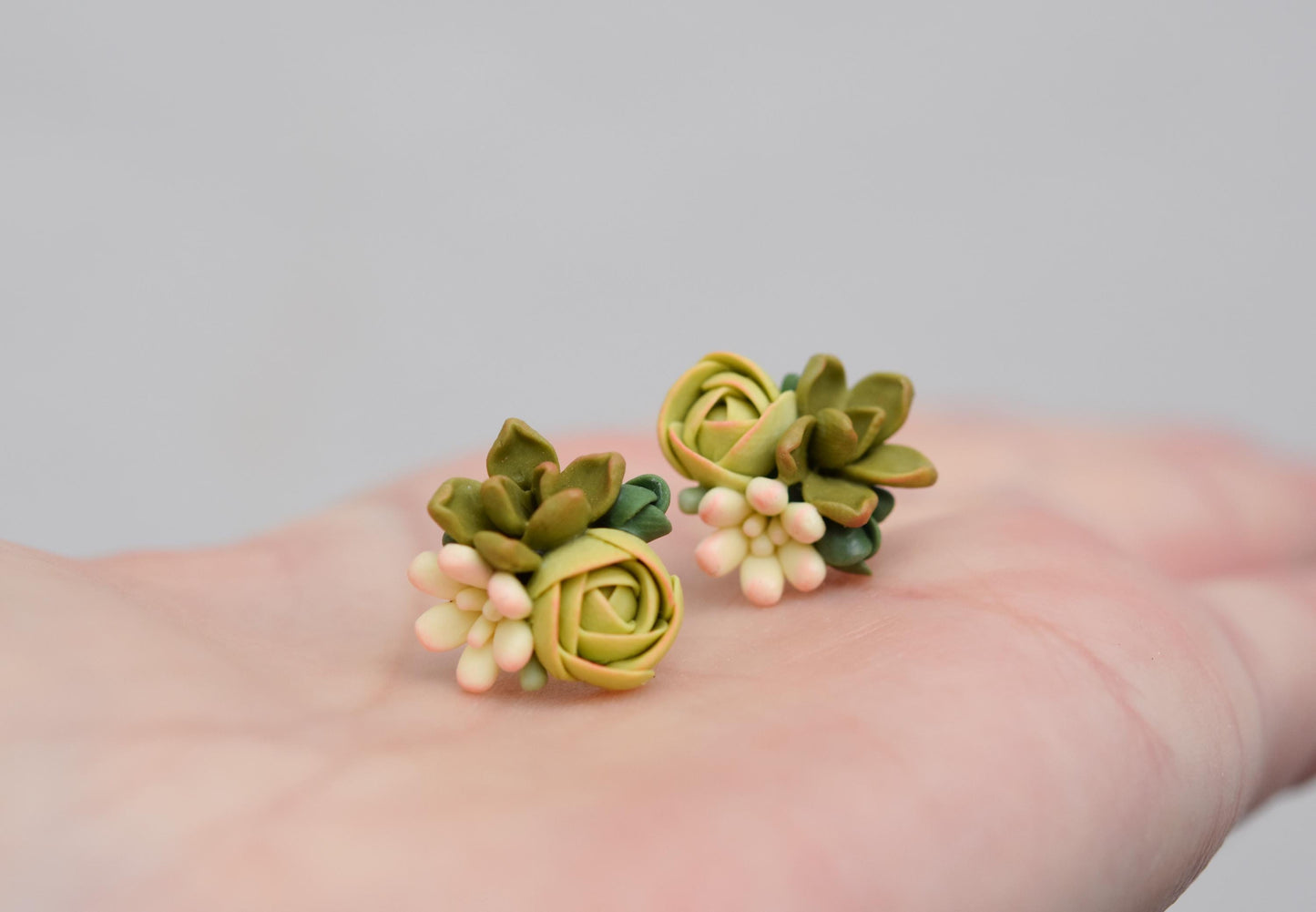 Succulent Earrings | Sage Green