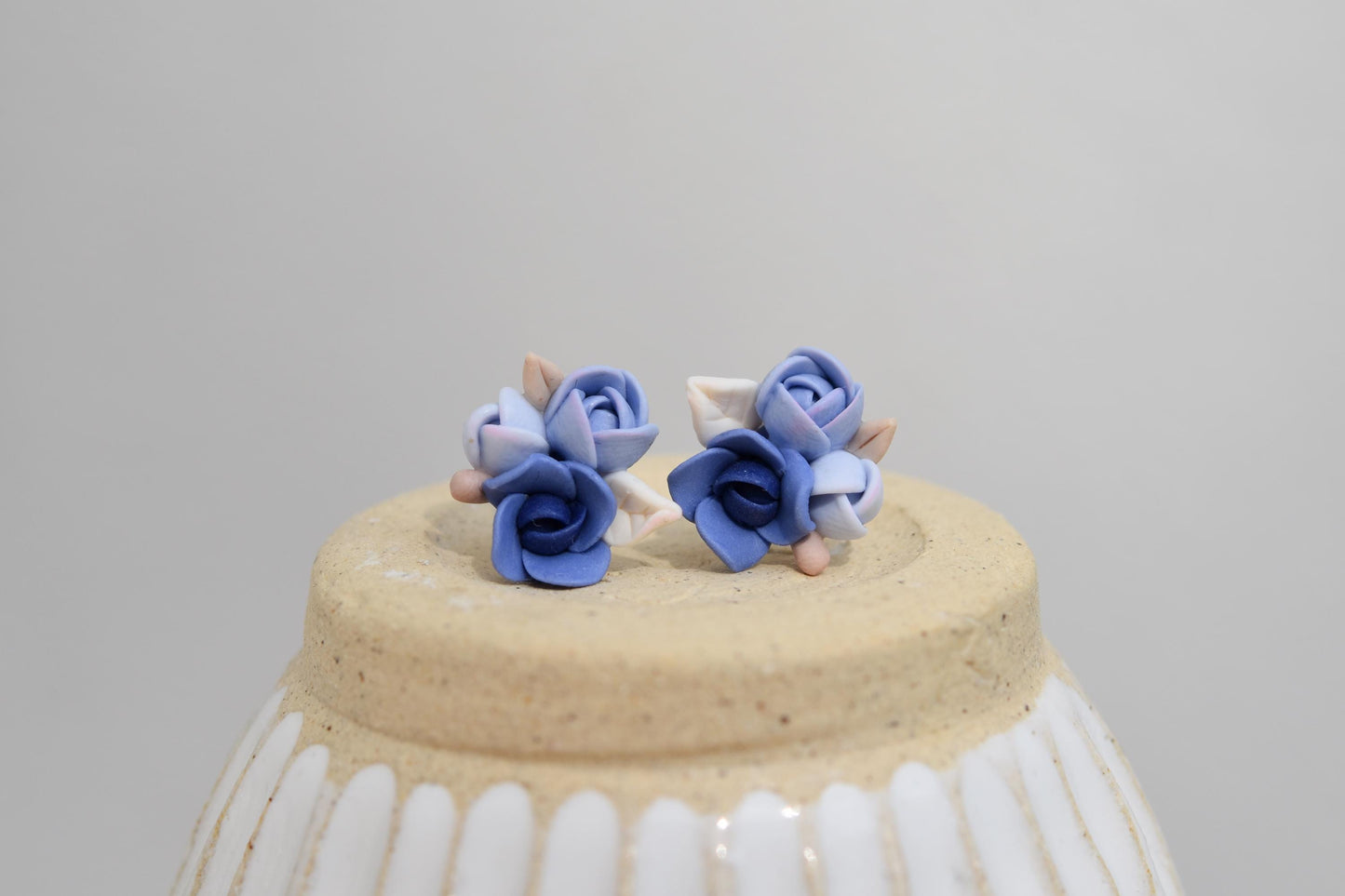 Garden Floral Studs | Navy