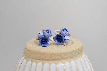 Garden Floral Studs | Navy