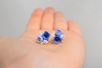 Garden Floral Studs | Navy