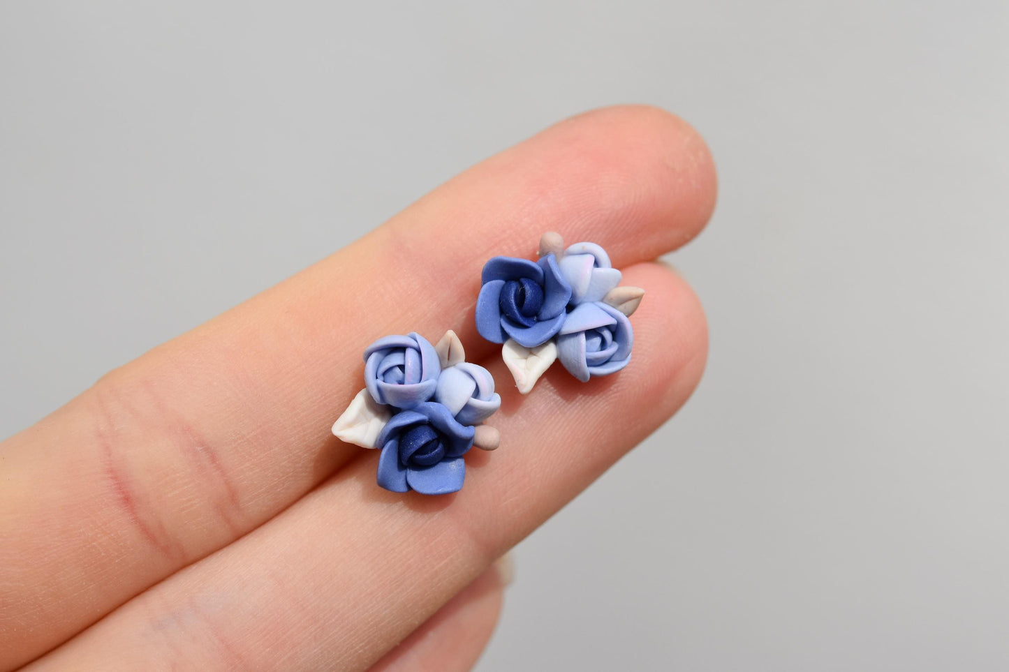 Garden Floral Studs | Navy