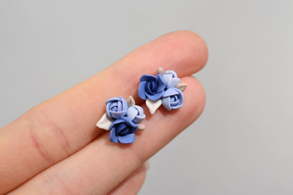 Garden Floral Studs | Navy
