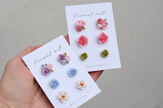 Floral Stud set | Pastel