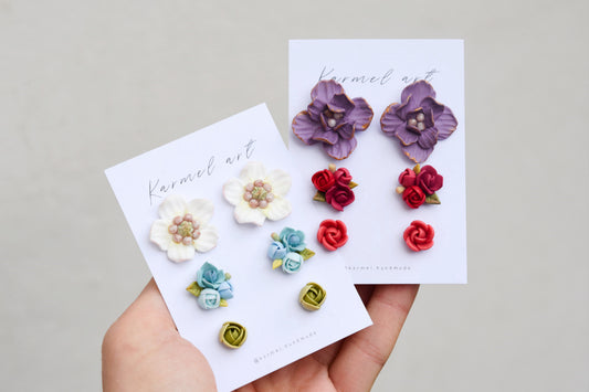 Floral Stud set | Garden mix