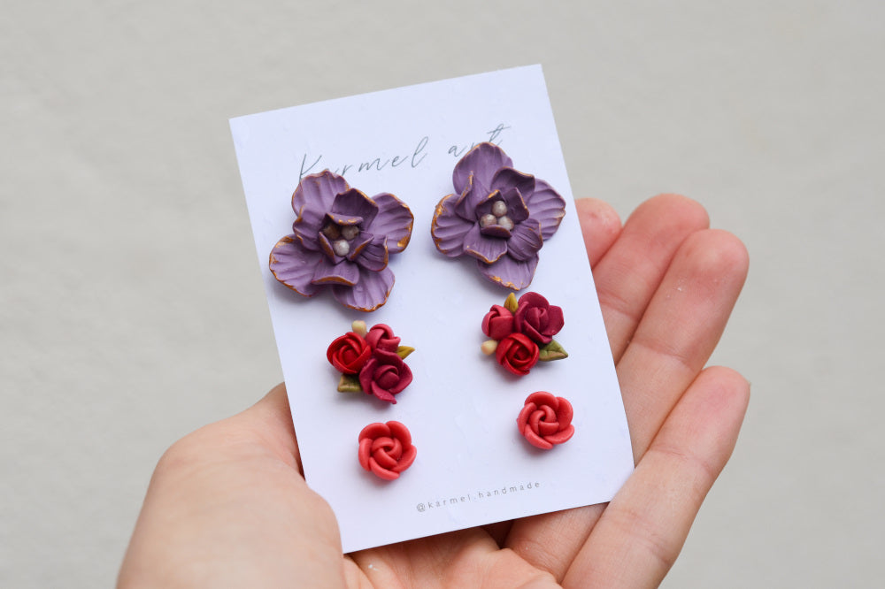 Floral Stud set | Garden mix