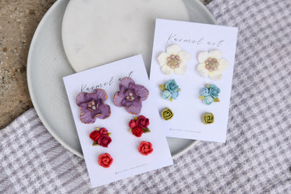 Floral Stud set | Garden mix