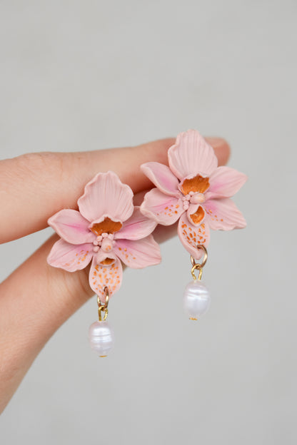Orchid Stud Earrings | Pastel
