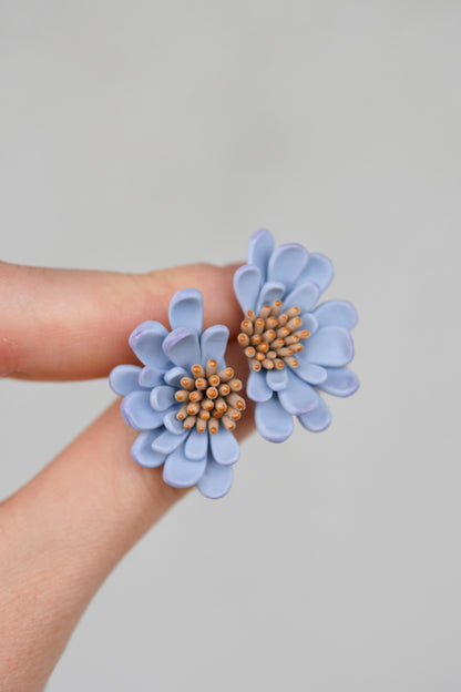 Garden Floral Studs | Pastel Blue