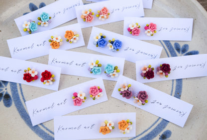 Small Floral Studs | Pastel Flowers