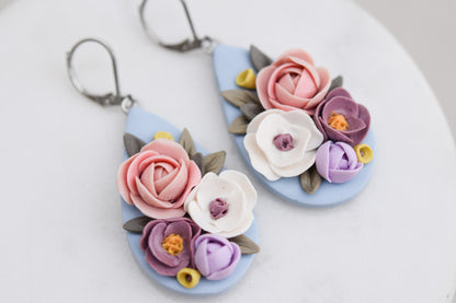 Teardrop Floral Earrings | Peony