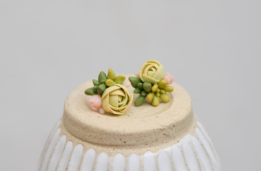 Succulent Earrings | Lime