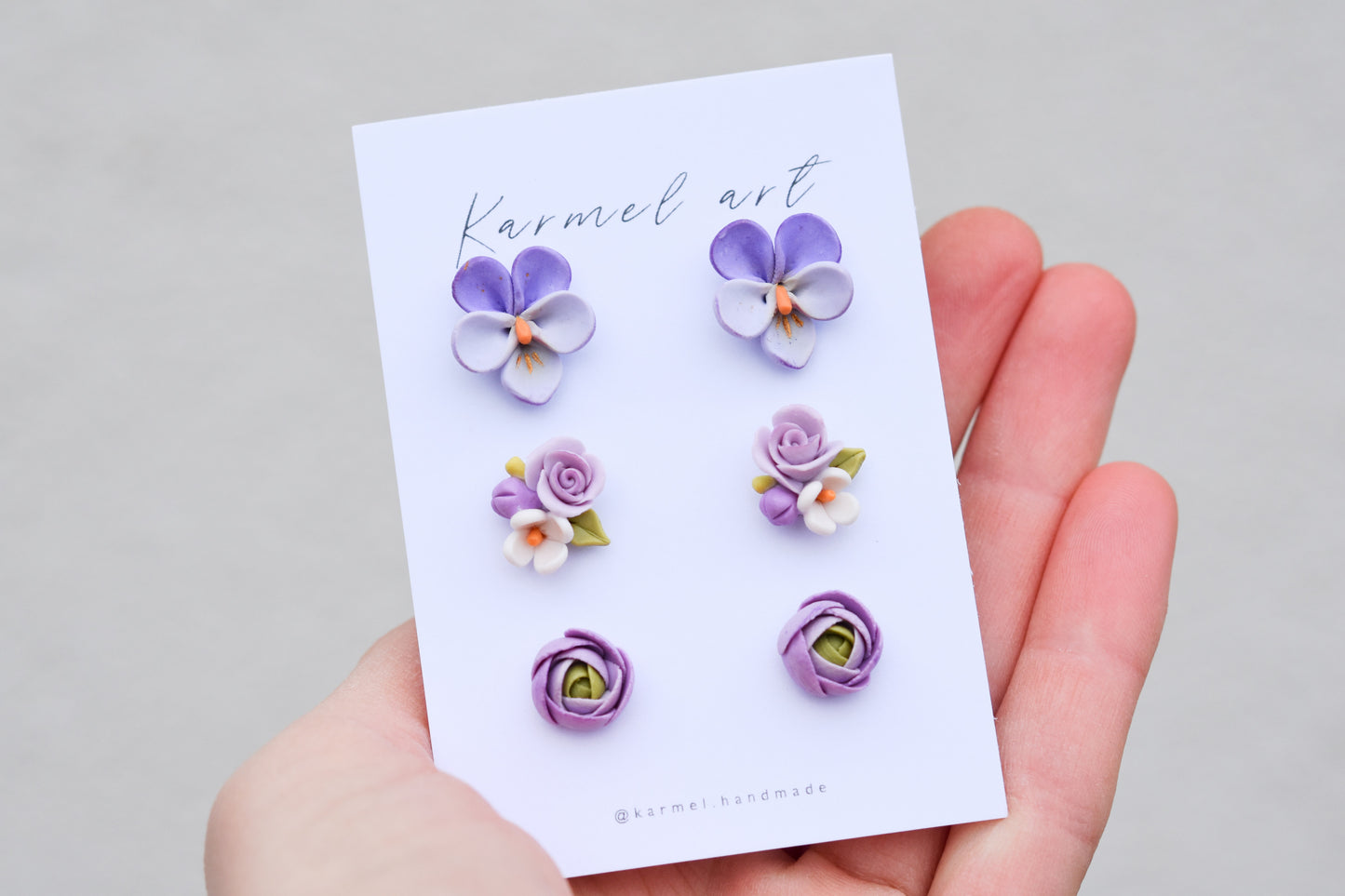 Floral Stud set | Purple Garden