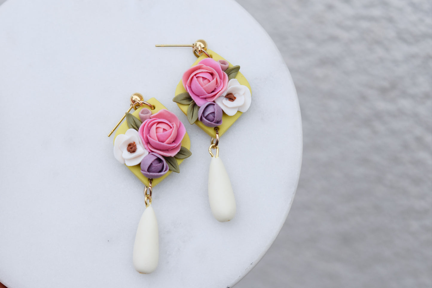 Floral Earrings | Lime