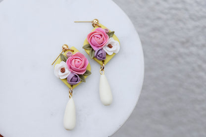 Floral Earrings | Lime