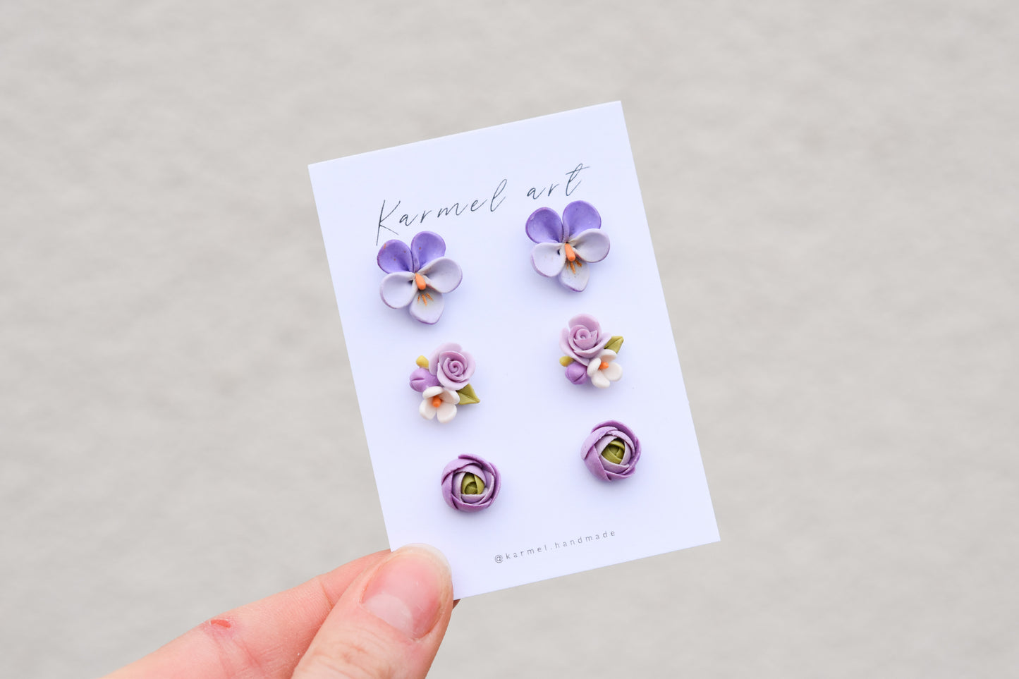Floral Stud set | Purple Garden