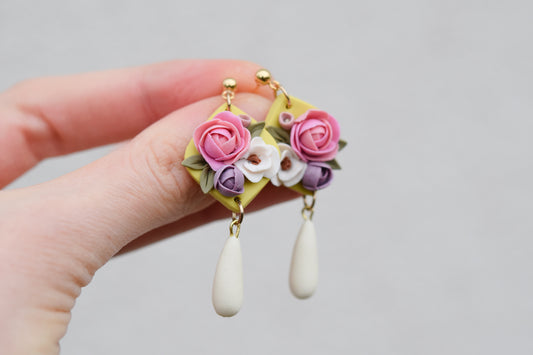 Floral Earrings | Lime