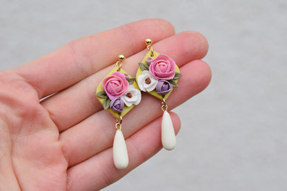 Floral Earrings | Lime