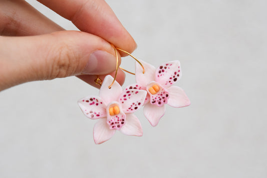 Orchid Hoop Earrings | Pastel