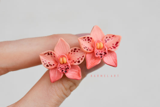 Orchid Earrings | Orange