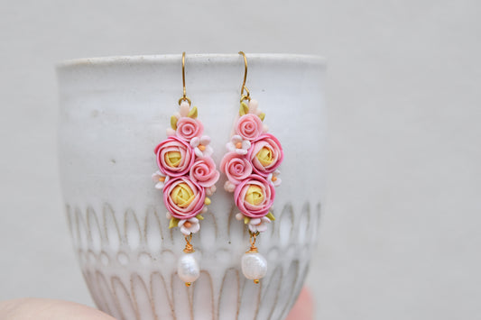 Teardrop Floral Earrings | Peonies