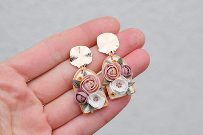 Floral Earrings | Dusty Rose